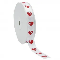 Love Heart Ribbon; Red Heart on White