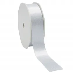 Double Faced Satin Ribbon; Luxury Sparkle Silver