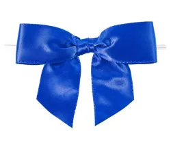 Marine Pre-Tied Satin Bows with Twist Ties