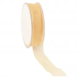 Organza Woven Edge Ribbon; Golden