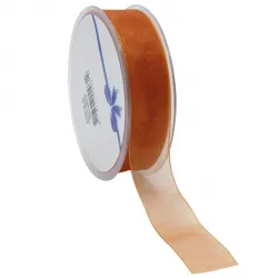 Organza Woven Edge Ribbon; Burnt Orange