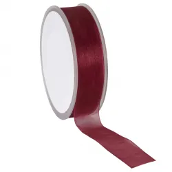 Organza Woven Edge Ribbon; Burgundy